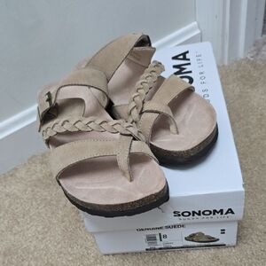 Sonoma Women's Taupe Braided Sandals - Size 8